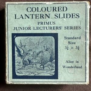 Alice in Wonderland antique coloured lantern slides chapter III #778 set orig
